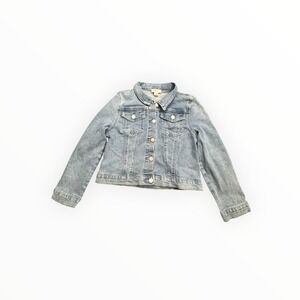 J For Justify Denim Jacket Kids 10/12 Blue Light Wash Trucker Button Front